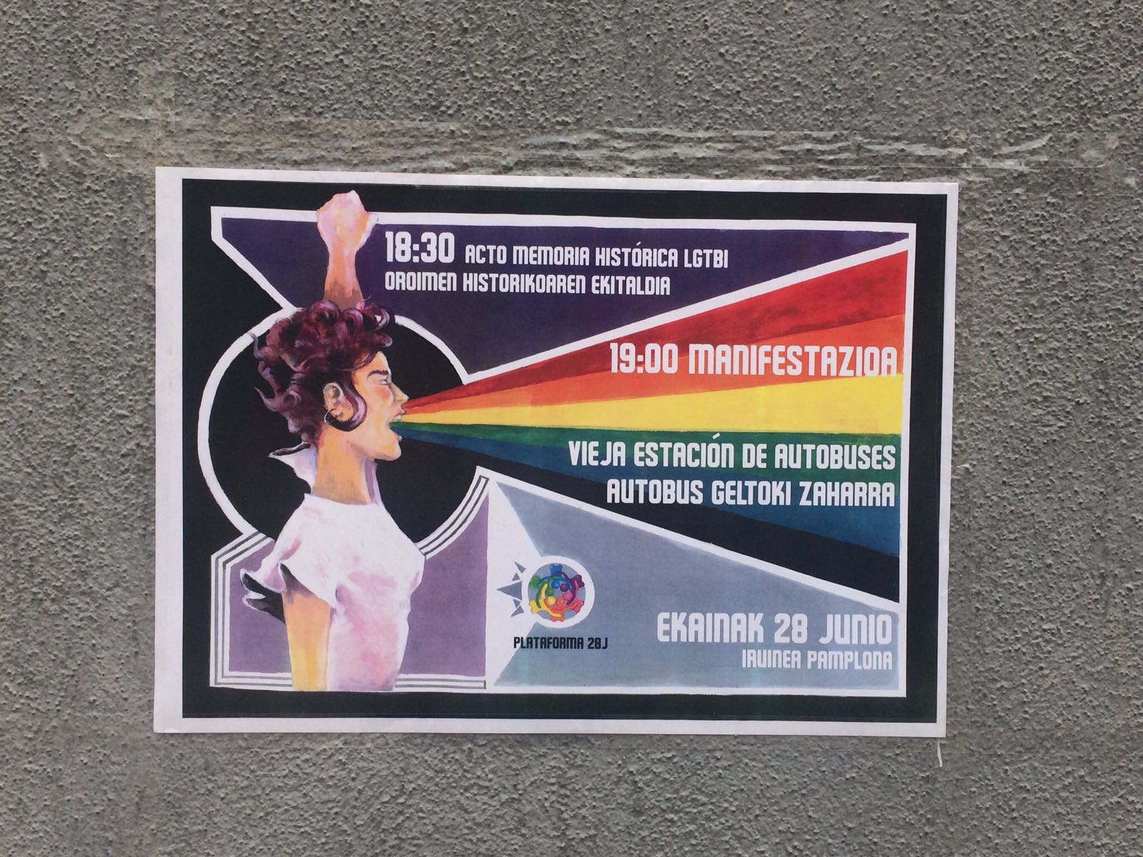 Kattalingorri. 2016, 28-J cartel acto memoria histórica. Ángel Leranoz
